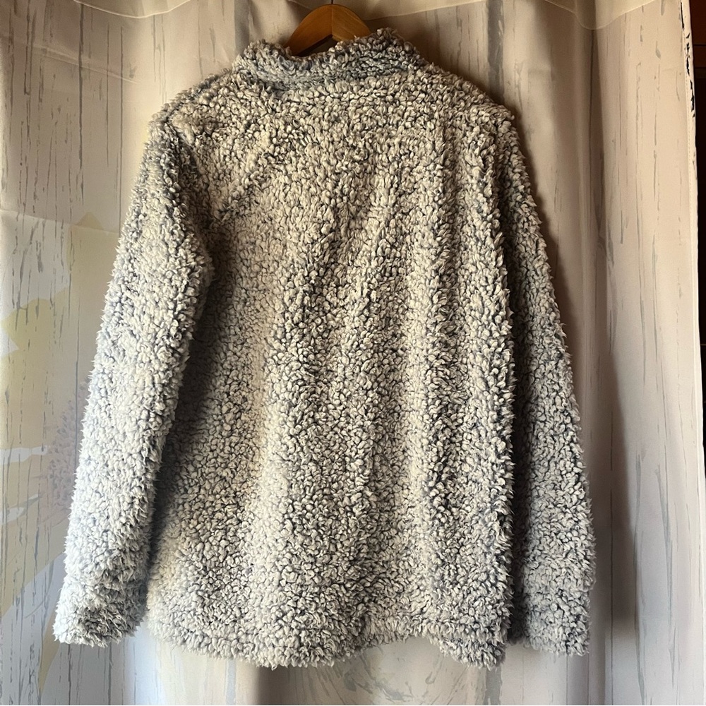 Weatherproof Vintage Women’s Blue Cozy Sherpa Quarter Zip Pullover - Picture 2 of 16